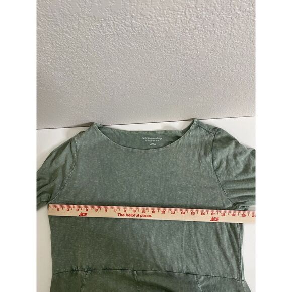 Soft Surroundings Dress L Eyelet Lace Asymmetric Hem Lagenlook Bohemian Green - Picture 6 of 10